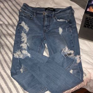 Express distressed “legging” skinny jean